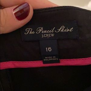 J crew black pencil skirt